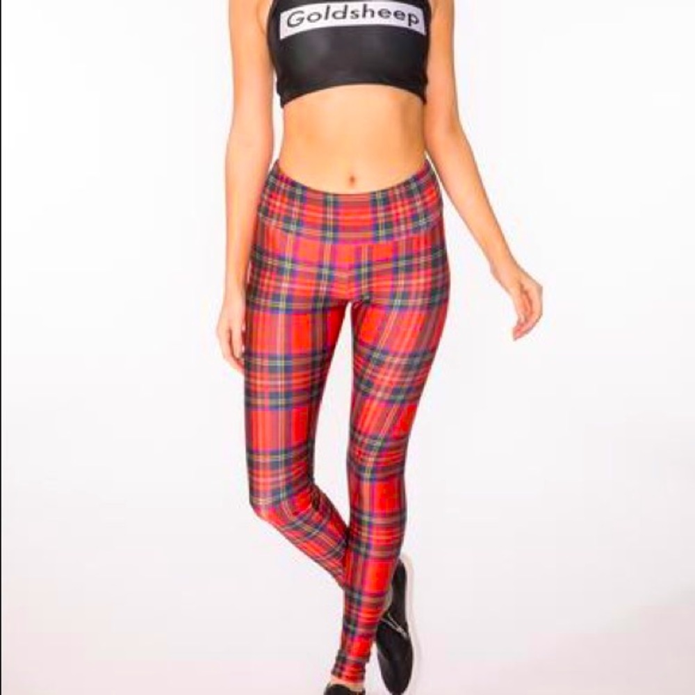 Like New Goldsheep Xmas Plaid Leggings